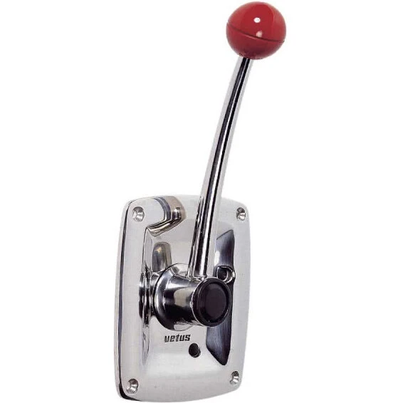Vetus Etgrebsbetjening sidemonteret i rustfrit stål (rød knop)