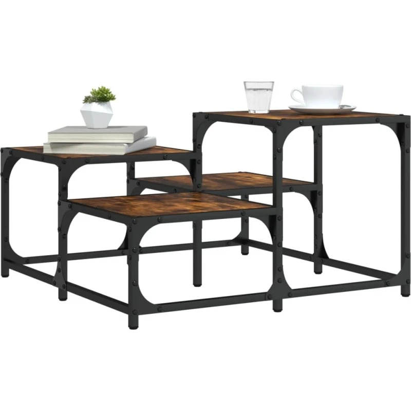 vidaXL sofabord 68x68x40 cm – røget egetræsfarve