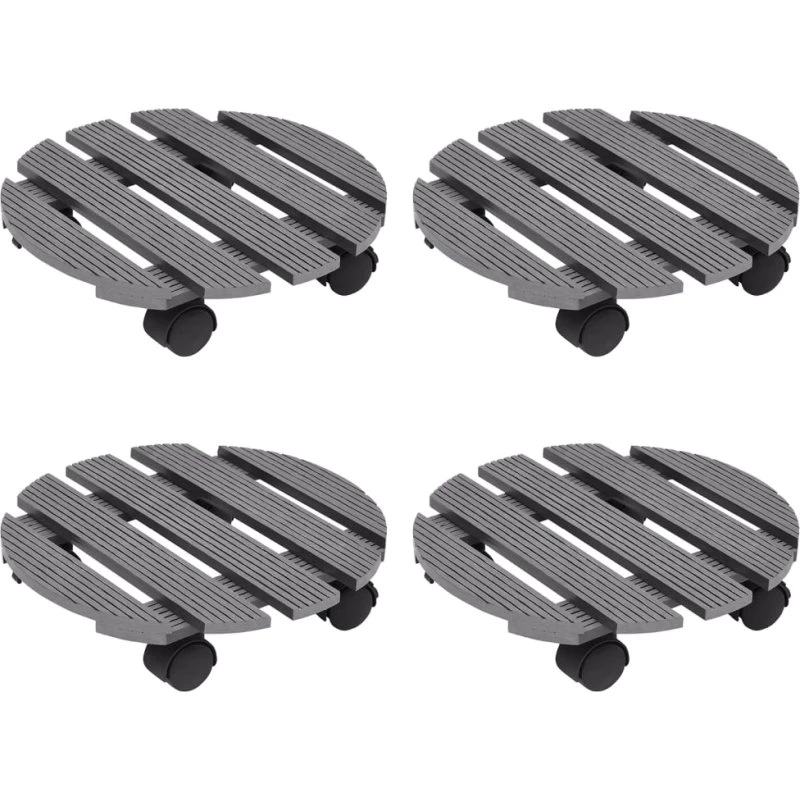 vidaXL plantevogne 4 stk. Ø30×7,5 cm WPC grå