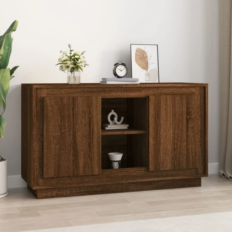 vidaXL skænk 102x35x60 cm, brun egetræsfarve