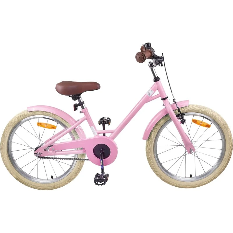 vidaXL Børnecykel 18 tommer, lys pink - 5-7 år