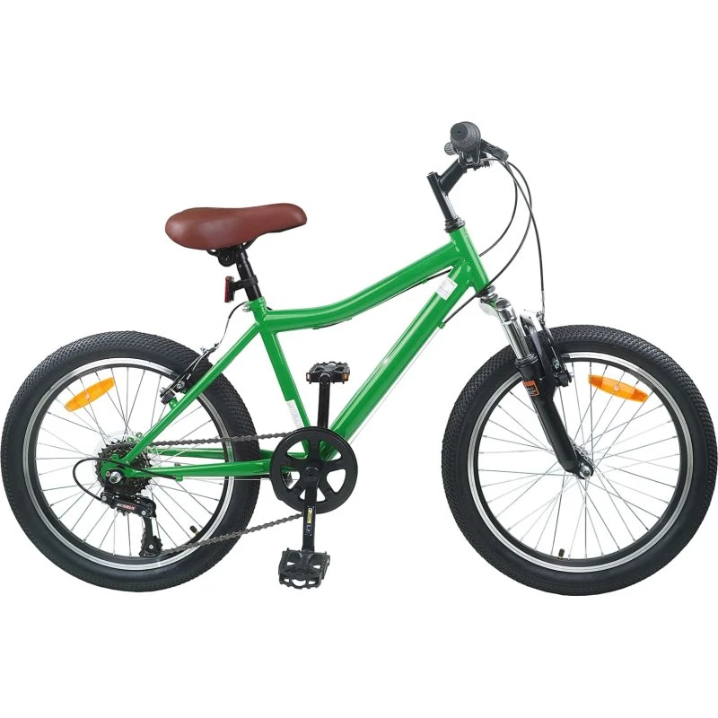 vidaXL Børnecykel 20 tommer 6-speed Grøn (6-11 år)