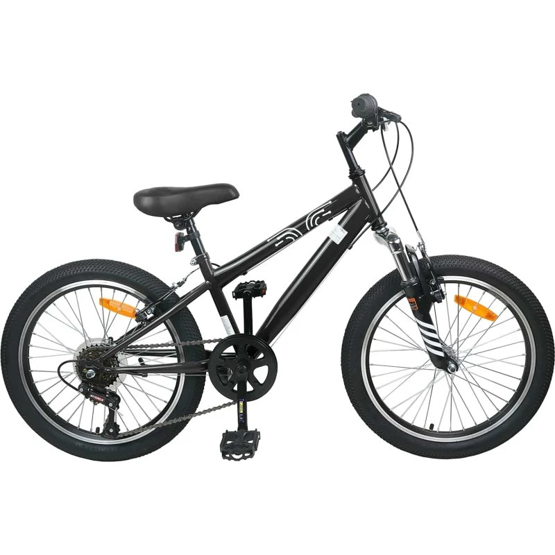 vidaXL Mountainbike 24" 6-speed til 8-12 år, sort