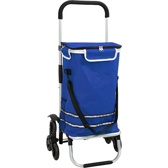 vidaXL Indkøbsvogn Foldbar Blå 47x39x100,5 cm Oxford