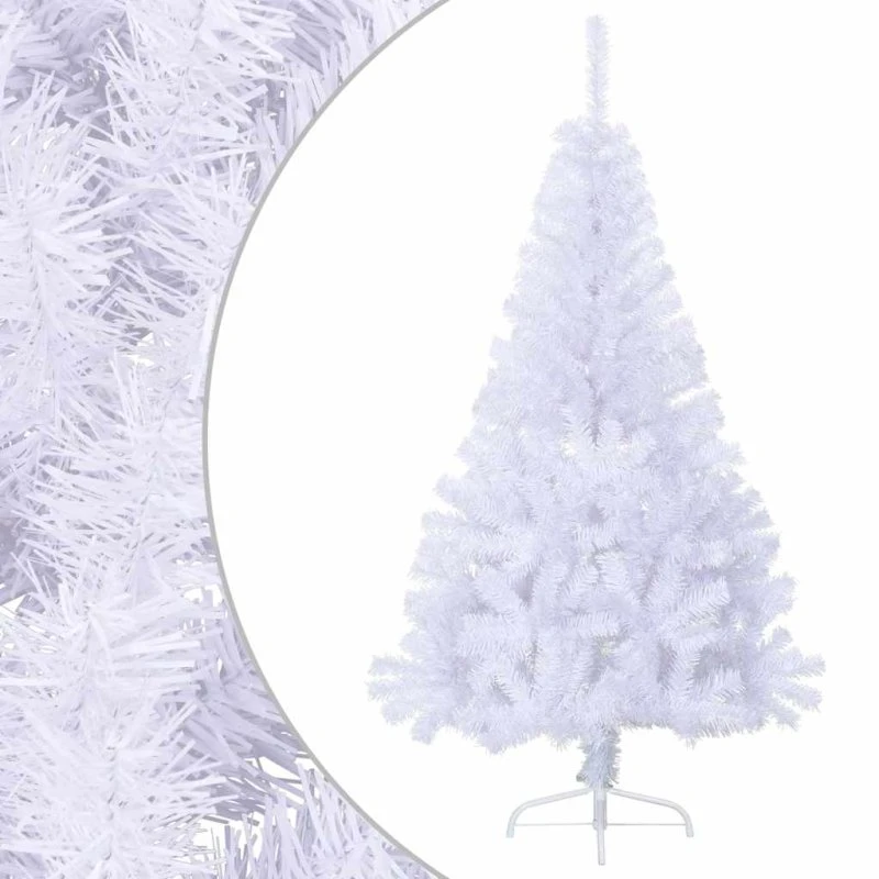 vidaXL halvt kunstigt juletræ 150 cm PVC - Hvid