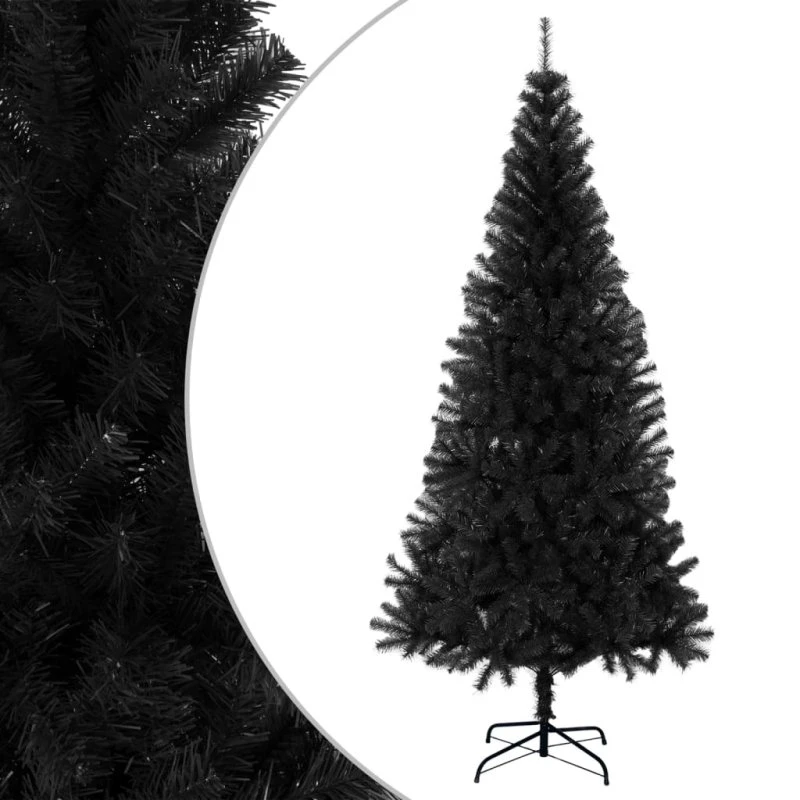 vidaXL kunstigt juletræ 240 cm PVC sort med juletræsfod