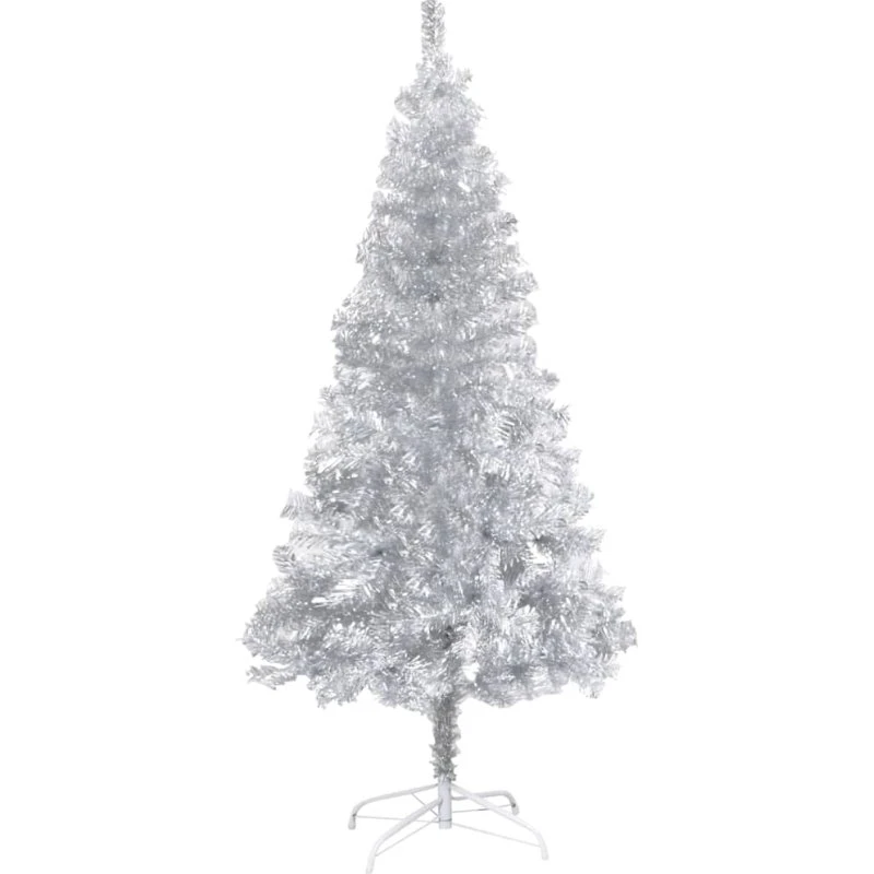 vidaXL kunstigt juletræ 120 cm PET sølv med stålfod