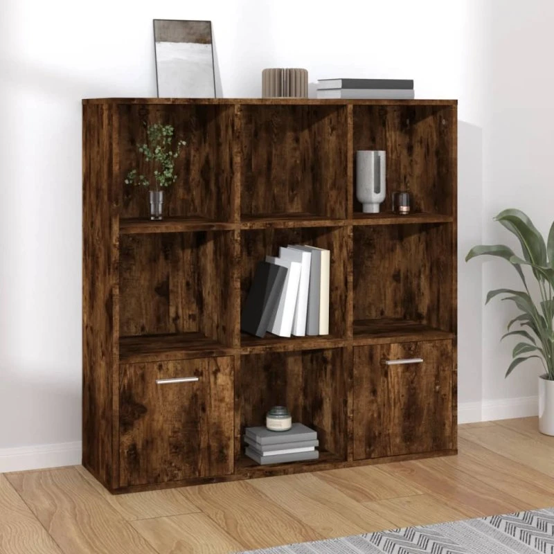 vidaXL bogreol 98x30x98 cm, røget eg