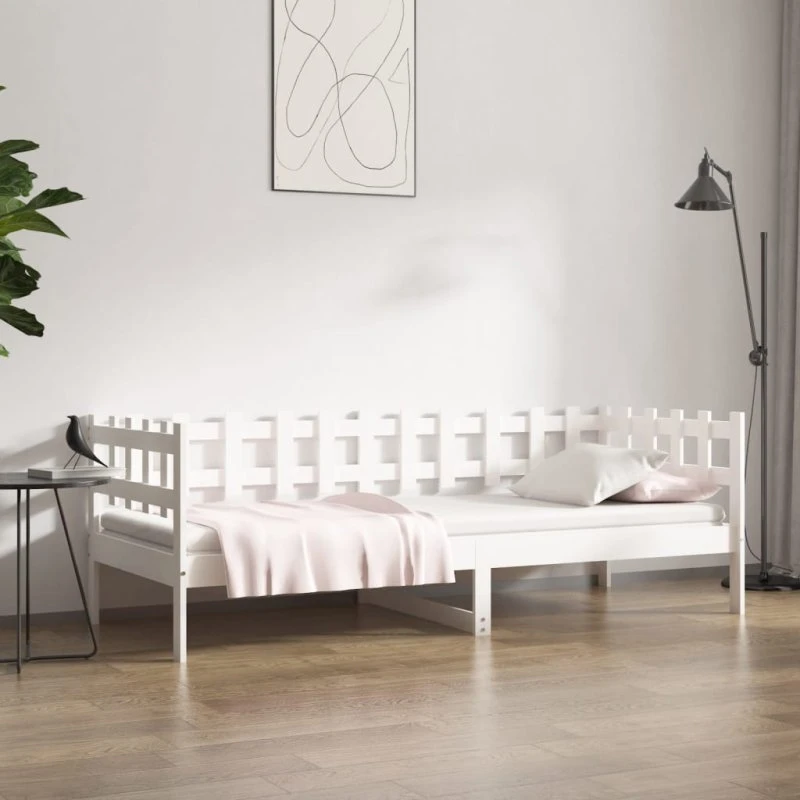 vidaXL Daybed uden madras 90x190 cm massivt fyrretræ hvid