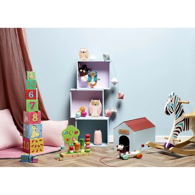 Vilac Stabelklodser – Dyr og Tal, 10 stk