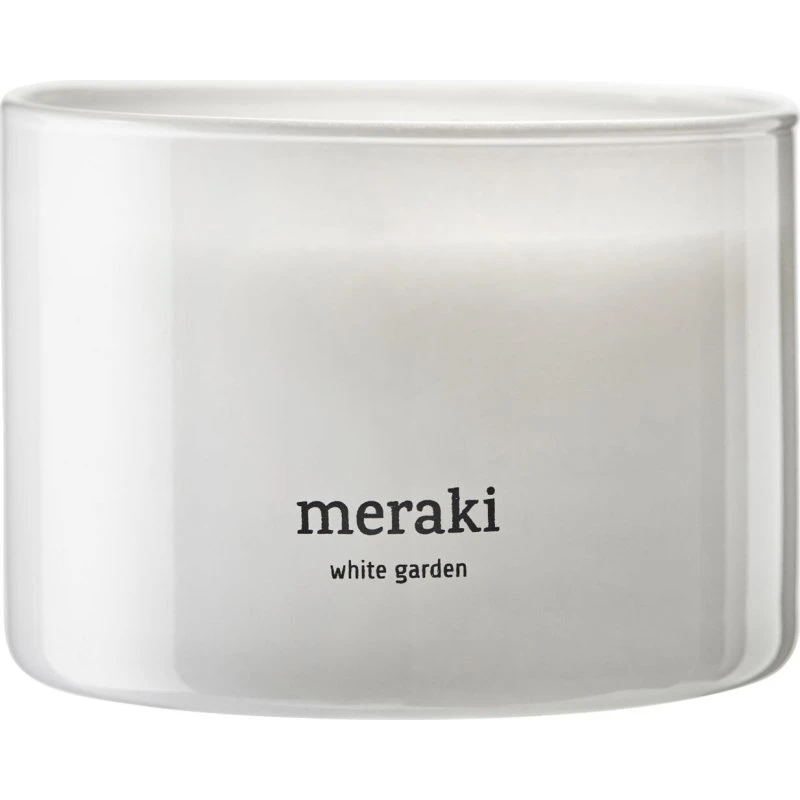 Meraki Duftlys White Garden, 60 timer, H7,5×Ø10 cm