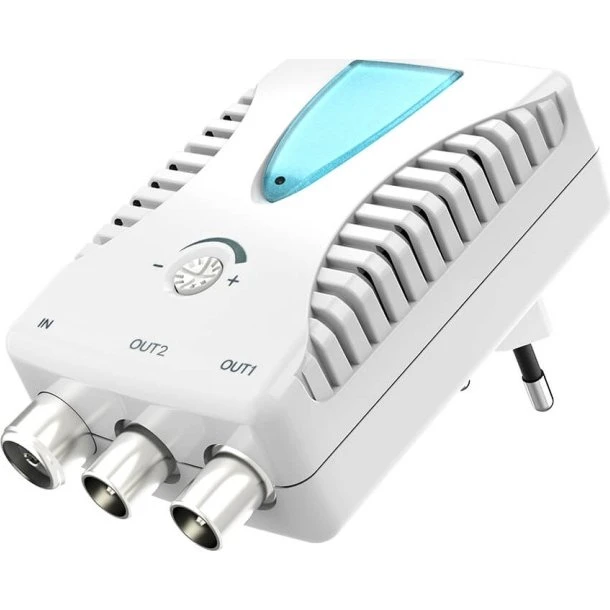 Hama Antenneforstærker 2x22 dB justerbar (hvid, plug-in)