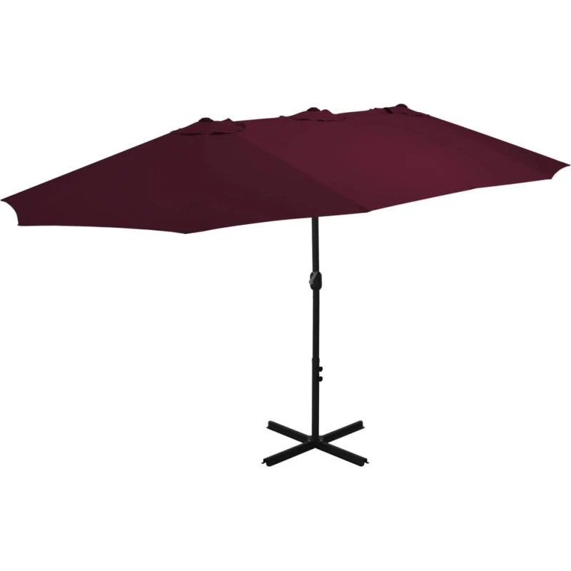 vidaXL parasol 460x270 cm aluminiumsstang bordeauxrød