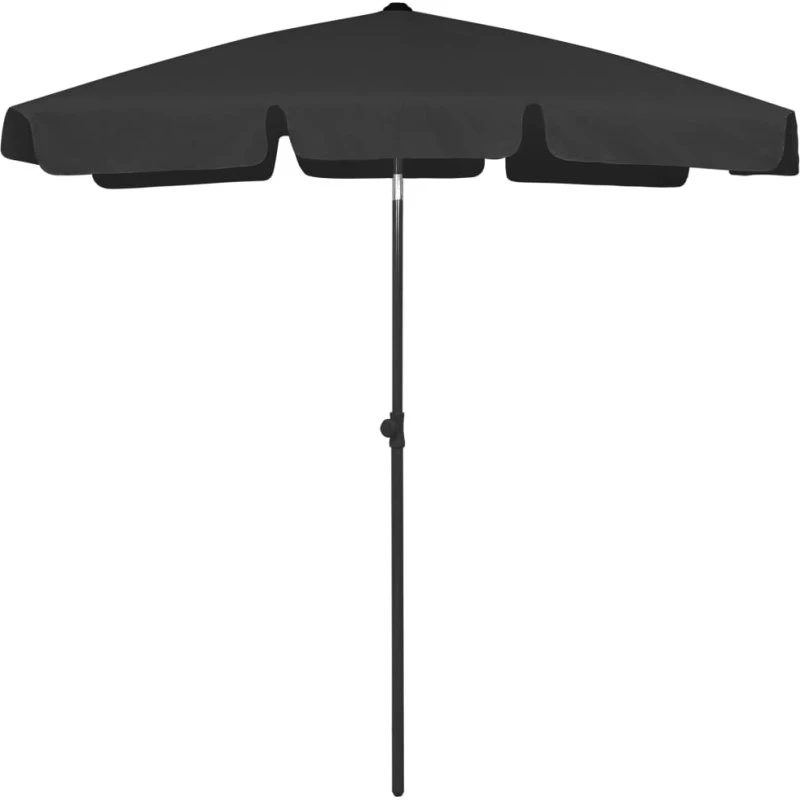 vidaXL strandparasol 180x120 cm, sort