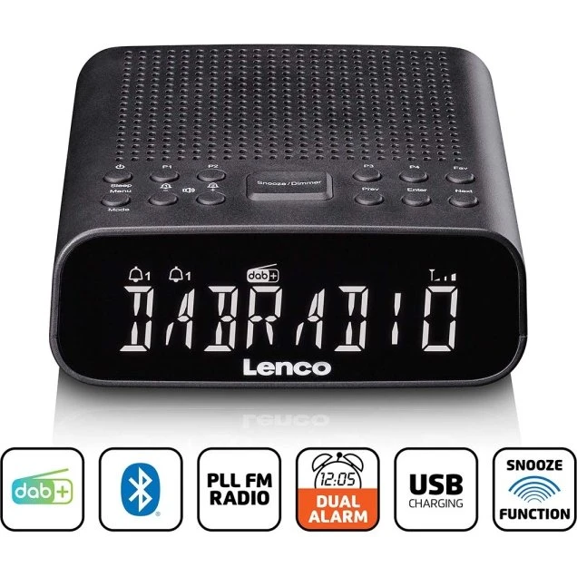 Lenco CR-606BK DAB-FM clockradio med Bluetooth (sort)