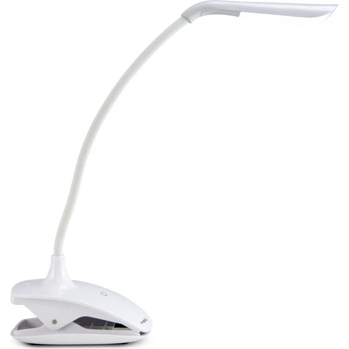 Fysic FL-11 Genopladelig LED-lampe med klemme, Hvid, 3 lysniveauer