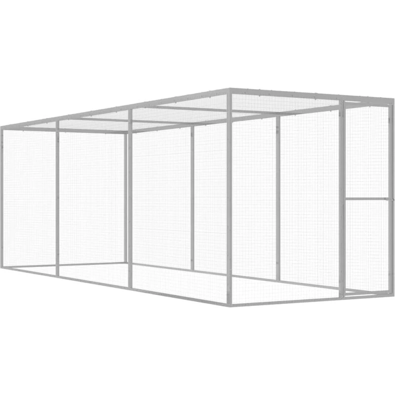vidaXL kattebur galvaniseret stål 4,5x1,5x1,5 m, sølv