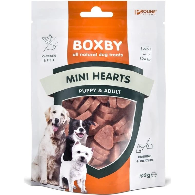 Boxby Mini Hjerter Hvalp & Voksen 100 g