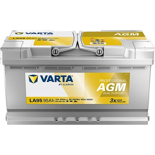 Varta LA95 AGM 95Ah Dual-Purpose 850A startbatteri