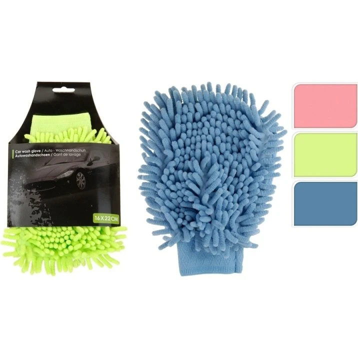 Mikrofibervaskehandske 2-sidet til bil (100% polyester)