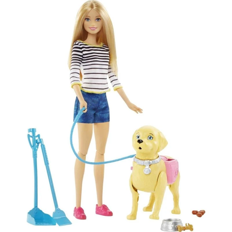 Barbie Walk & Potty Hundelufter dukke sæt (DWJ68) 3+
