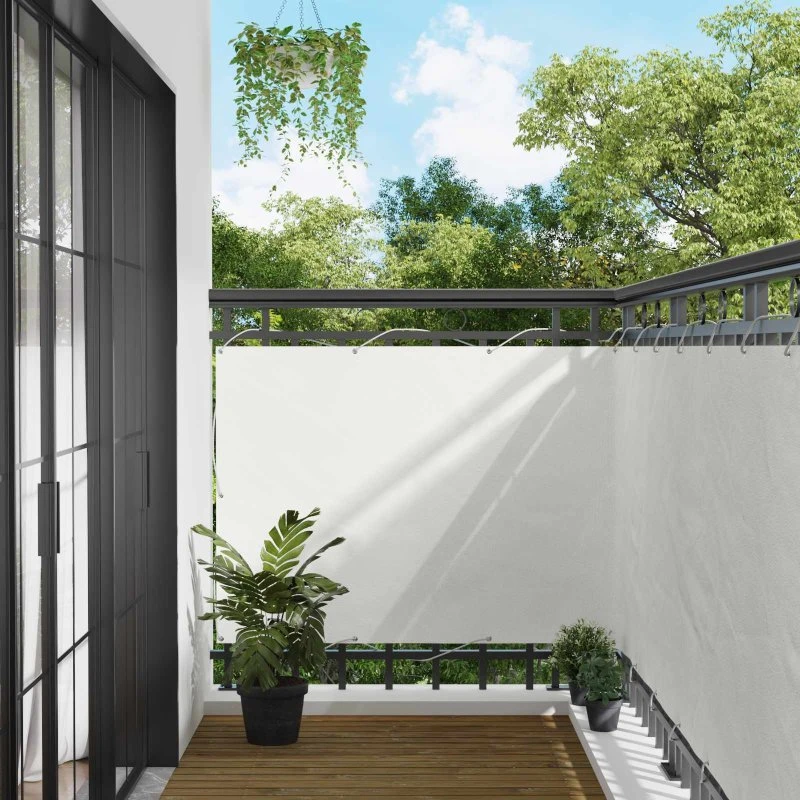 vidaXL Altanskærm Hvid 120 x 200 cm PU-belagt Oxford