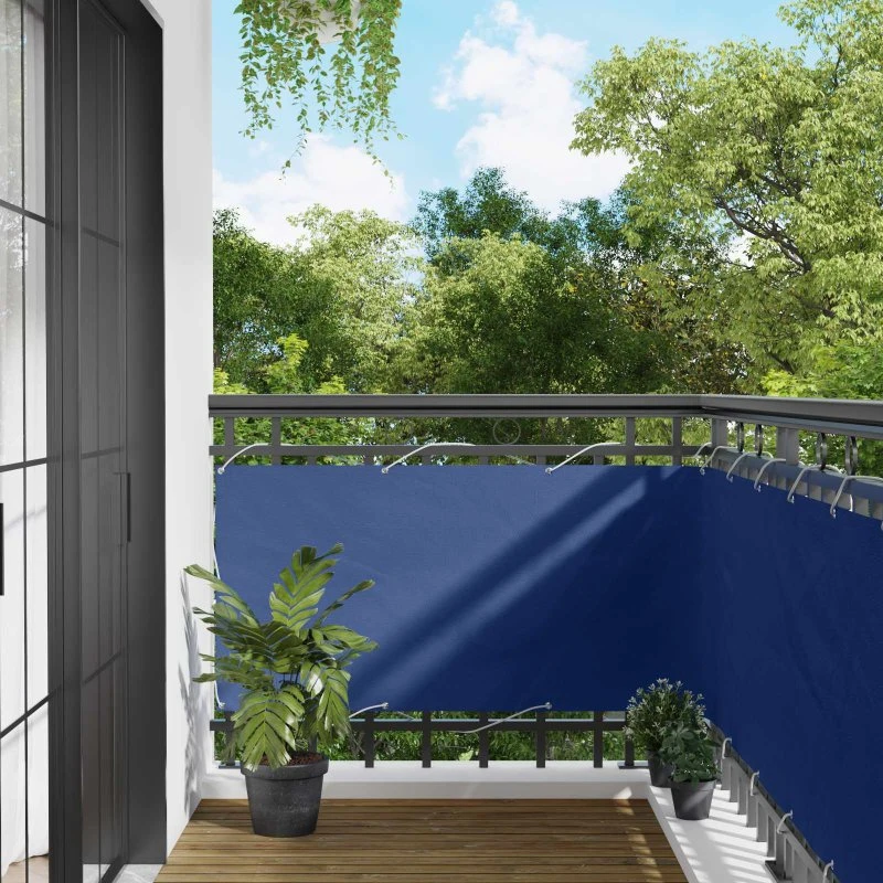 vidaXL Altan Skærm Blå 75x200 cm PU-belagt Oxford Alu