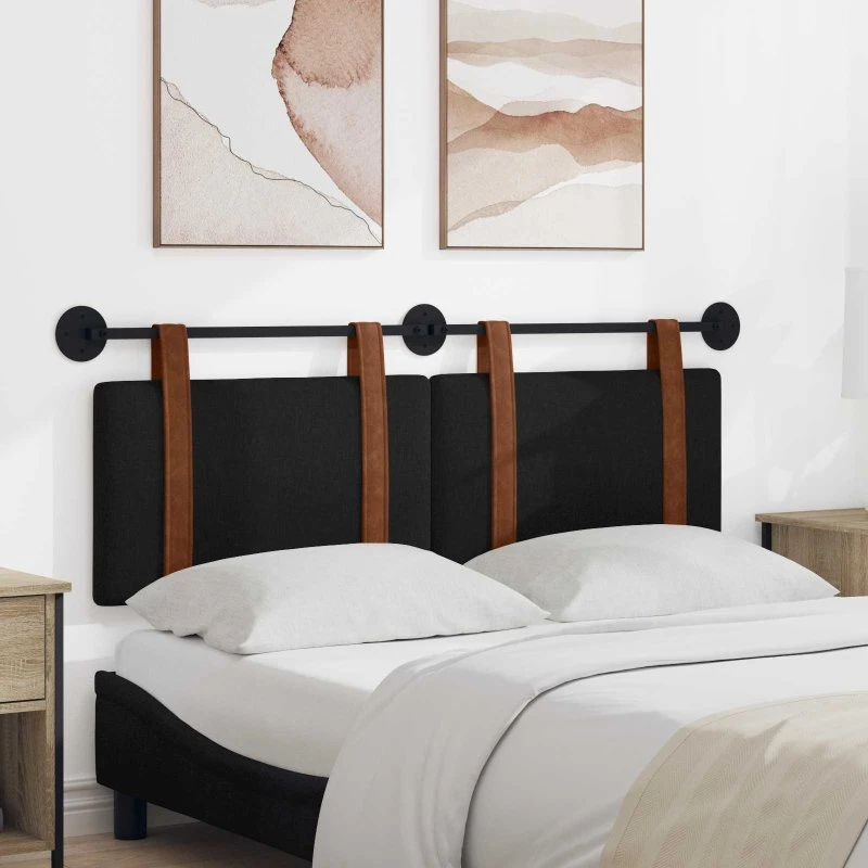 vidaXL Hængende Hovedgavl Vægmonteret 150 x 55 x 5 cm Sort Antik PU