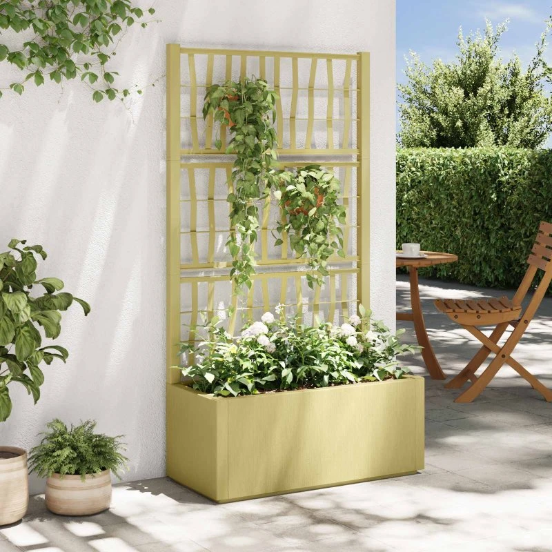 vidaXL Havekrukke med trellis, grøn 80 x 36 x 140 cm (PP)
