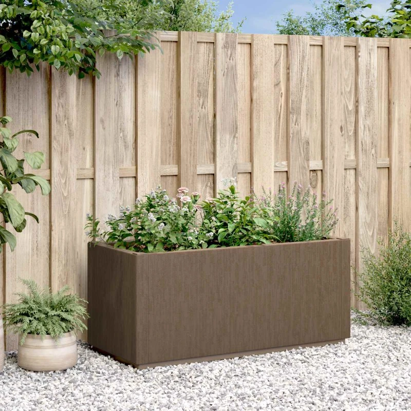 vidaXL Haveblomsterkasse Brun 80x36x35 cm i polypropylen