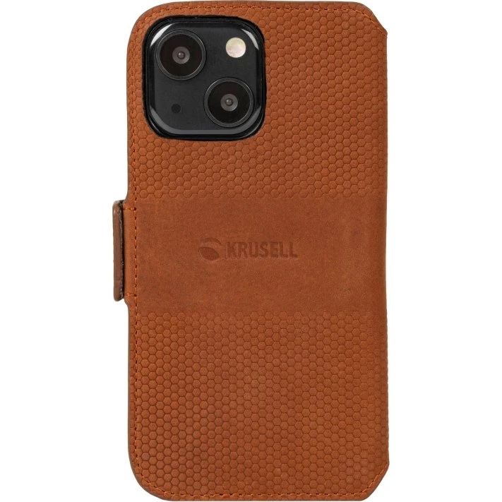 Krusell Lædertelefonpung iPhone 13 - Cognac