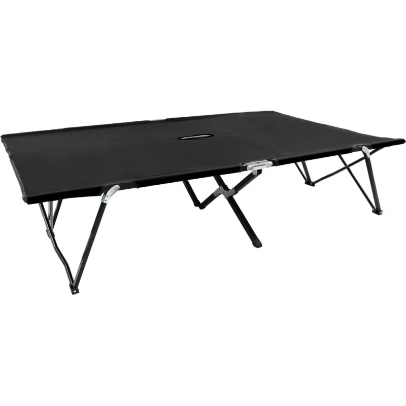 vidaXL 2-personers foldbar solseng i sort stål