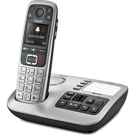 Gigaset E560A DECT fastnettelefon m. telefonsvarer, sort/sølv