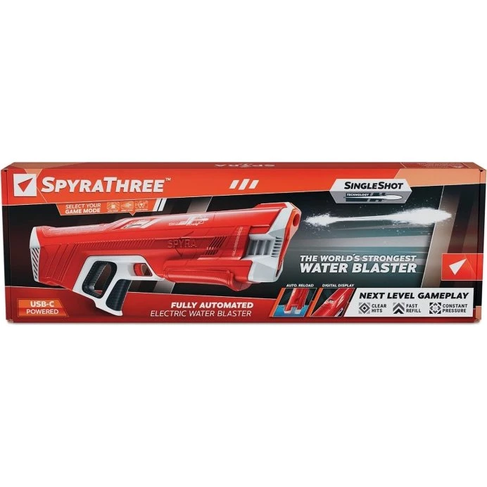 Spyra Three Rød – Genopladelig vandpistol