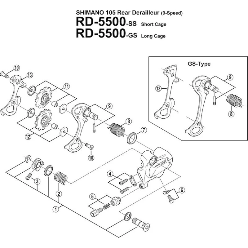 Shimano justerskrue til kabel RD-5500/RD-7700