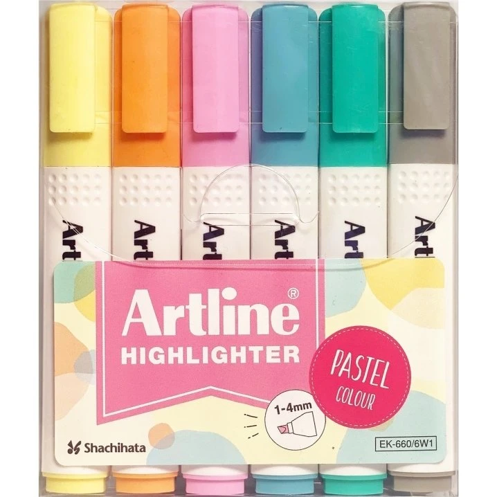 Artline Highlighter 660 Pastel, 6 stk