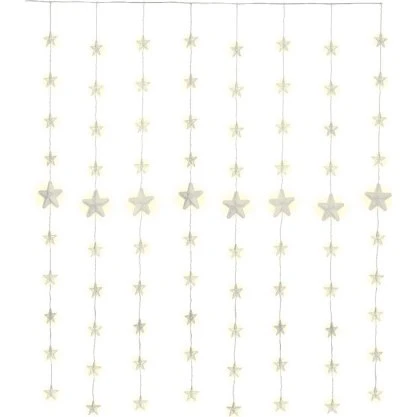 Goobay 80 LED stjernegardin, varm hvid 3000K, med fjernbetjening