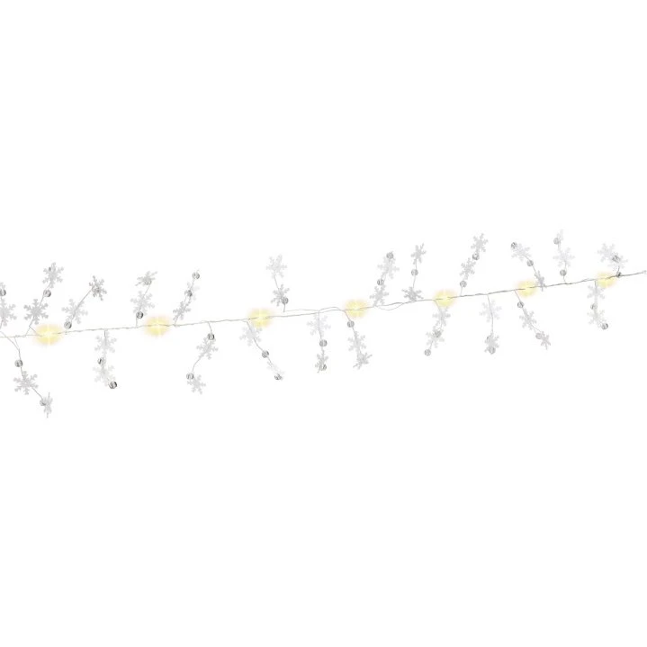 Goobay Snowflakes lyskæde 10 LED på sølvtråd, varm-hvid