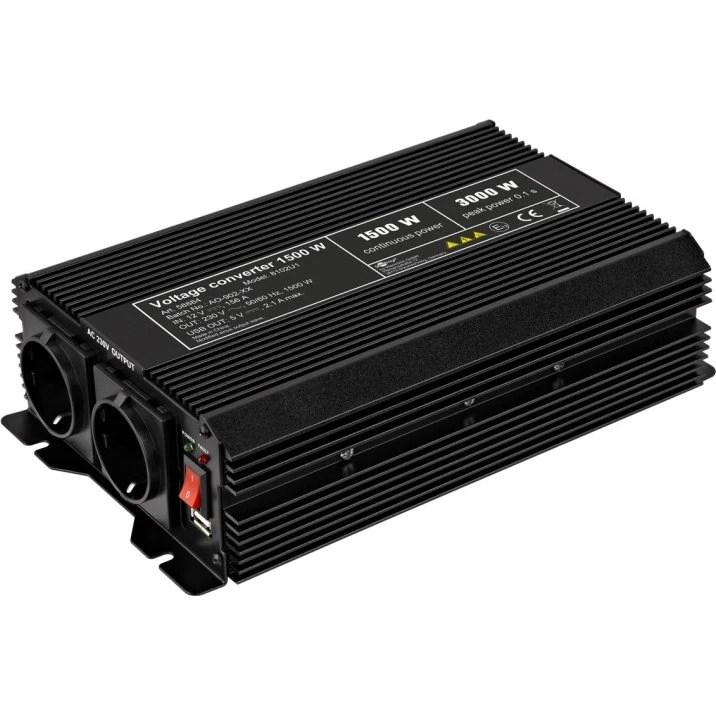 Goobay Spændingsomformer 12V→230V 1500W (sort)
