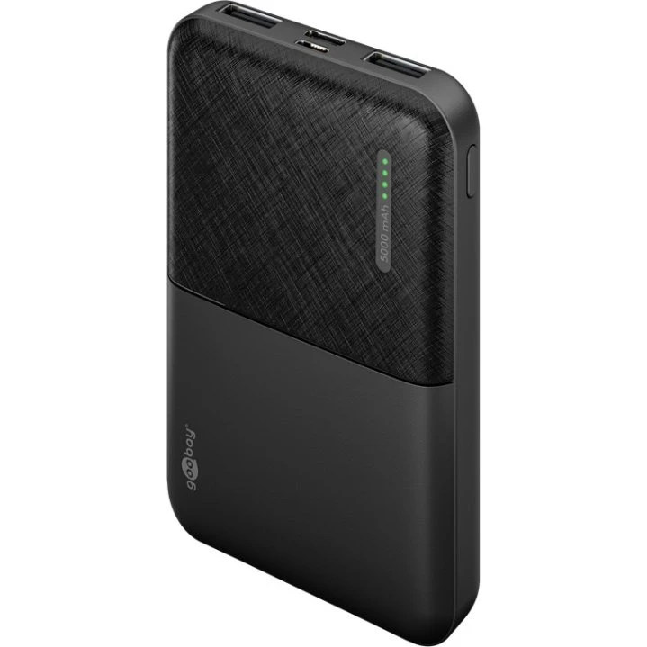 Goobay Powerbank 5000 mAh kompakt – sort