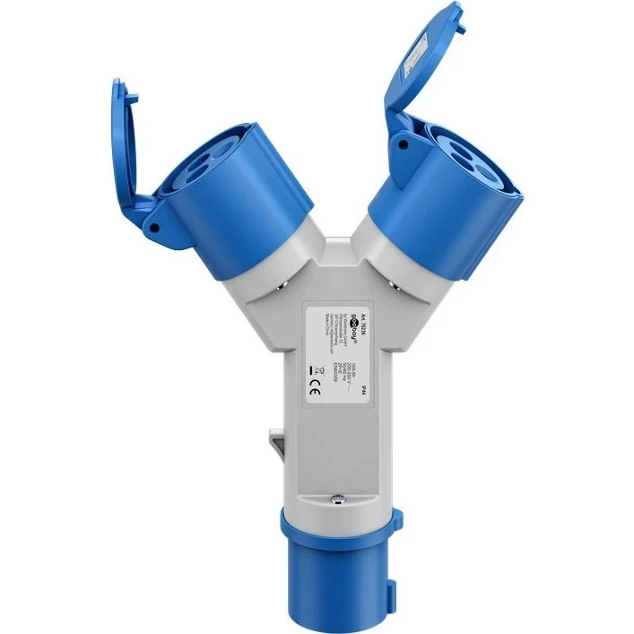 Goobay CEE adapter 3P han til 2x 3P hun