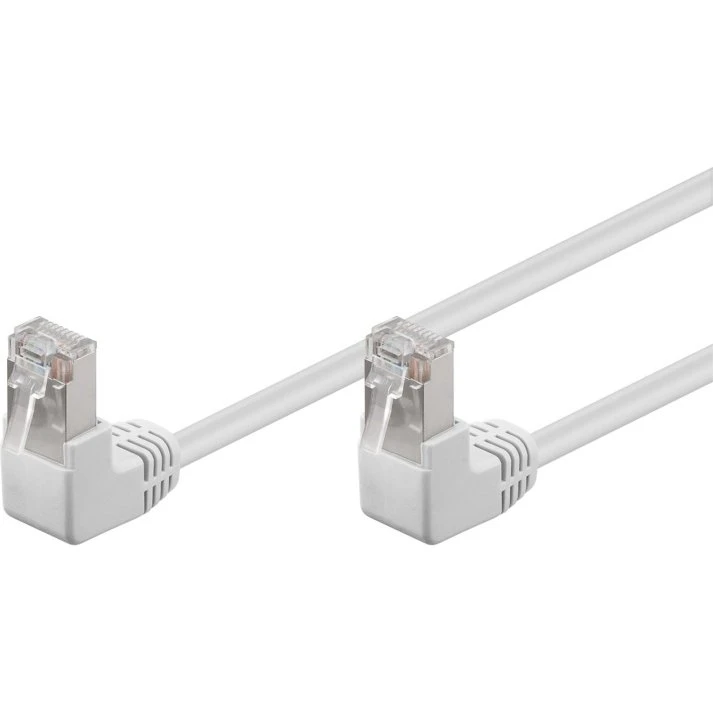 Goobay CAT5e vinklet netværkskabel 0,5 m, 90° RJ45, hvid