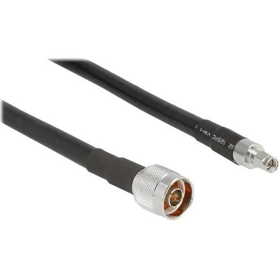 DeLOCK CFD400 LLC400 low loss antennekabel N > RP-SMA 1 m sort