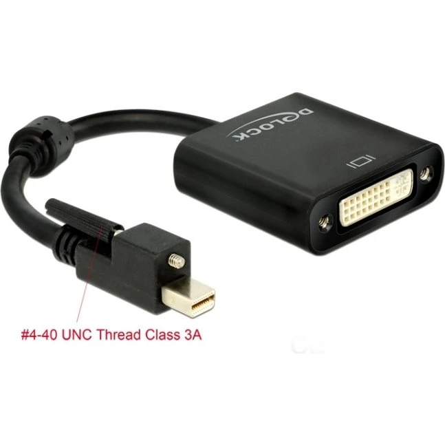 DeLOCK miniDisplayPort til DVI-I 4K adapter 0,25 m, sort