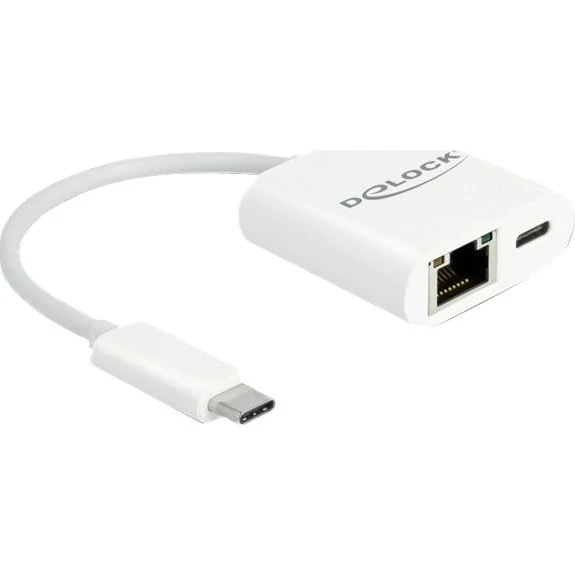 Delock USB-C 3.2 Gen 1 Gigabit LAN-adapter 10/100/1000 Mbps – hvid
