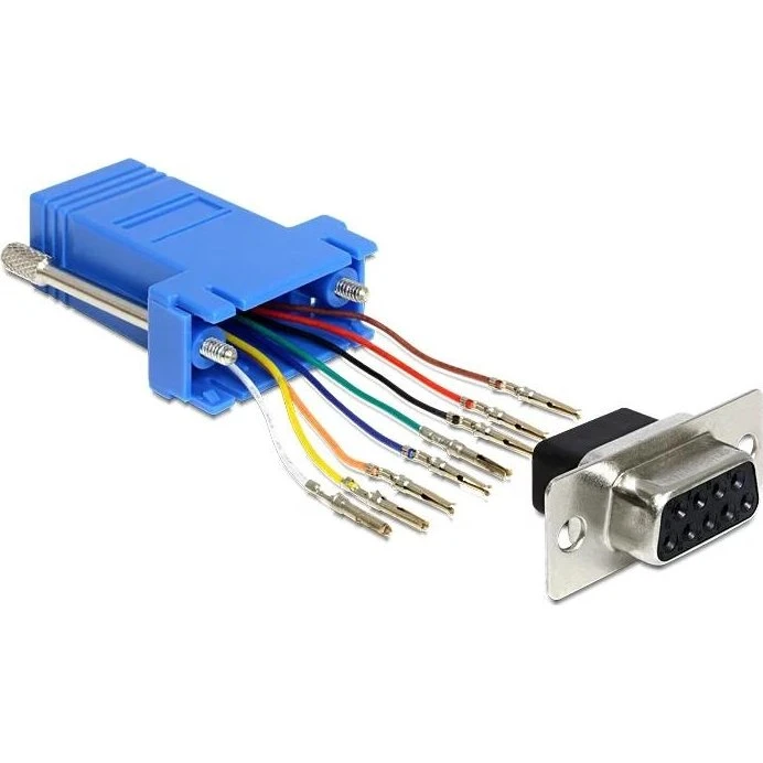 DeLOCK DB9 (9-pin) hun → RJ45 hun seriel adapter 0,05 m, sort