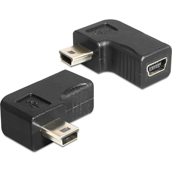DeLOCK USB 2.0 mini-USB B 90° adapter, sort (4 cm)