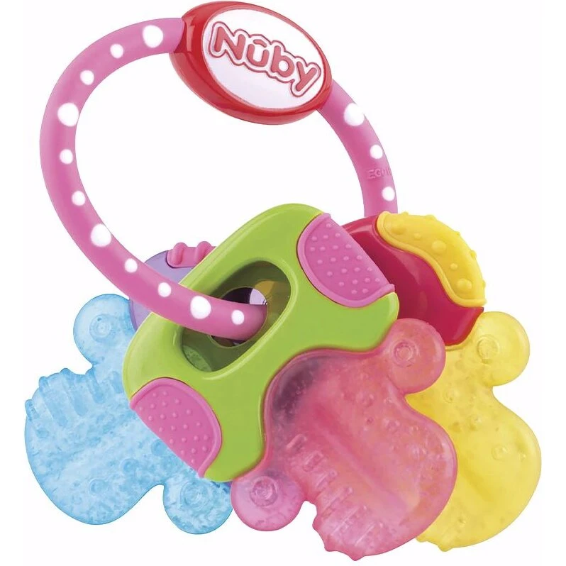 Nuby IcyBite Bide-Nøgler 3m+ – Pink/Blå/Grøn