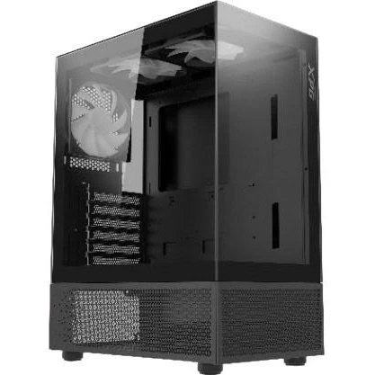 XPG Invader X Mini Midi Tower – sort, 5×120mm ARGB, USB‑C