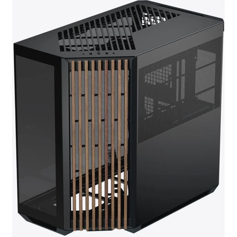 APNX V1 Wood Black Miditower – Sort med træfront